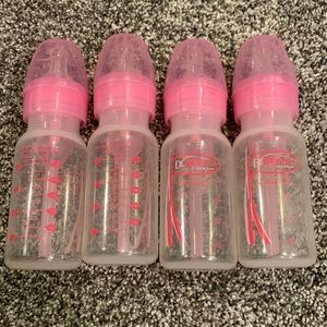 4 Pink 4oz Dr Browns Anti-colic Bottles